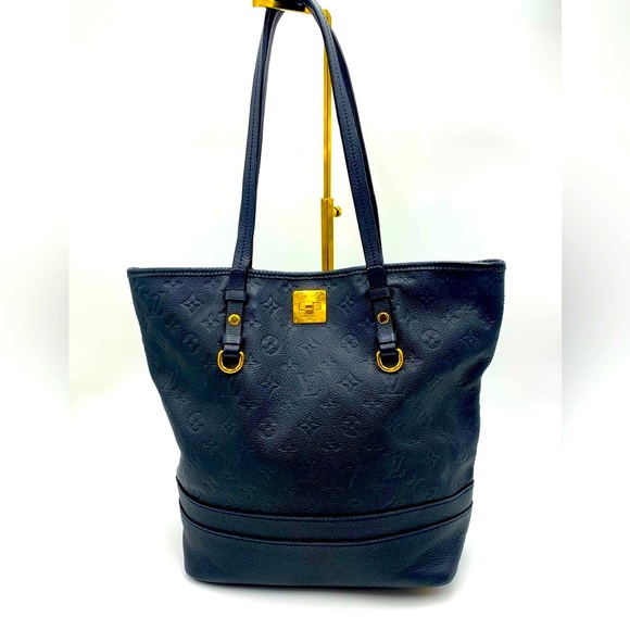 Auth Louis Vuitton Navy Blue Empriente Monogram Shopper Tote Bag - Picture 1 of 16